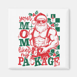 Lustiger Weihnachtsmann Deine Mutter mag mein Pake Magnet