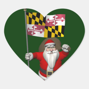 Lustiger Weihnachtsmann, der Maryland besichtigt Herz-Aufkleber