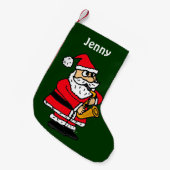 Lustiger Weihnachtsmann, der Saxophon spielt Kleiner Weihnachtsstrumpf (Vorderansicht (hängend))