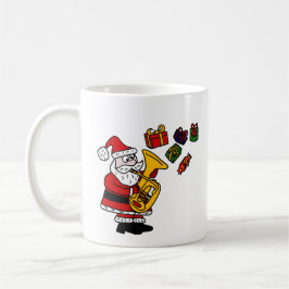 Lustiger Weihnachtsmann, der Tuba-Weihnachtskunst Kaffeetasse