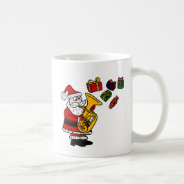 Lustiger Weihnachtsmann, der Tuba-Weihnachtskunst Kaffeetasse