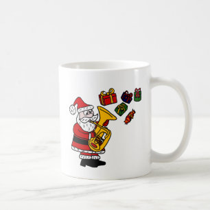Lustiger Weihnachtsmann, der Tuba-Weihnachtskunst Kaffeetasse