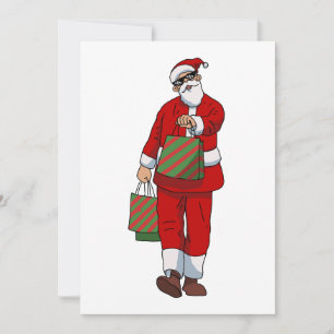 Lustiger Weihnachtsmann-Einkauf Feiertagskarte