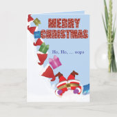 Lustiger Weihnachtsmann fällt Weihnachten gefaltet (Vorderseite)