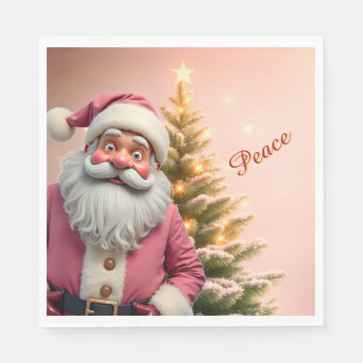 Lustiger Weihnachtsmann Feiertags Thema Serviette (Vorderseite)