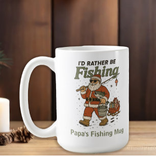 Lustiger Weihnachtsmann Fischen lieber Kaffeetasse