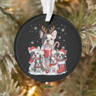 Lustiger Weihnachtsmann Französische Bulldogge Hun Ornament