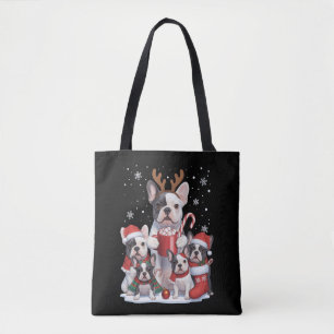 Lustiger Weihnachtsmann Französische Bulldogge Hun Tasche