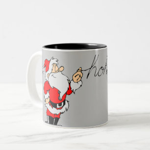 Lustiger Weihnachtsmann frohe Weihnachten Ho Ho Hu Zweifarbige Tasse