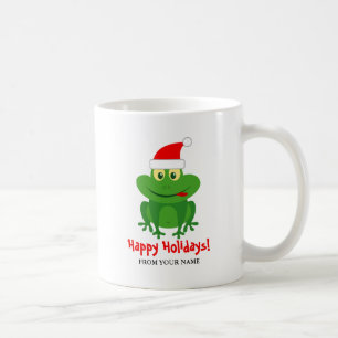 Lustiger Weihnachtsmann-Frosch-Cartoon- Weihnachte Kaffeetasse