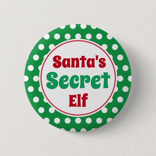 Lustiger Weihnachtsmann-Geheim-Elf-Weihnachts-Butt Button (Vorderseite)