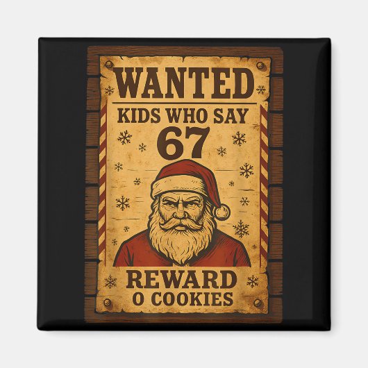 Lustiger Weihnachtsmann gesucht Naughty List Kinde Magnet (Vorne)