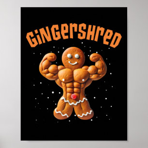 Lustiger Weihnachtsmann-Gingerbread-Mann-Gymmer Poster