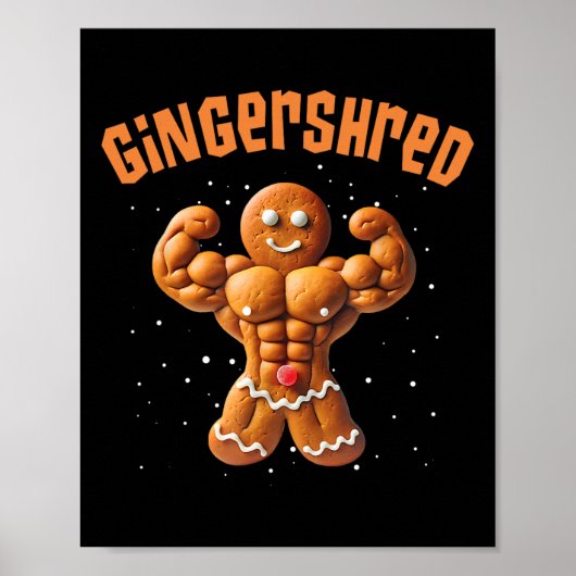 Lustiger Weihnachtsmann-Gingerbread-Mann-Gymmer Poster (Vorne)
