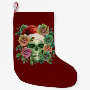 LUSTIGER WEIHNACHTSMANN GRÜNER TOTENKOPF UND WEIHN KLEINER WEIHNACHTSSTRUMPF