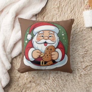 Lustiger Weihnachtsmann hält Cookie-Feiertagsfest Kissen