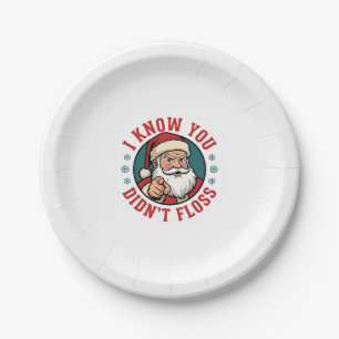 Lustiger Weihnachtsmann hat nicht geflosst Weihnac Pappteller