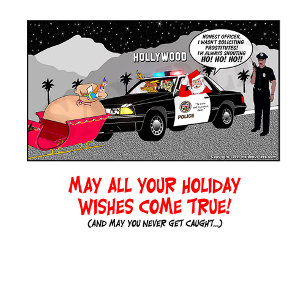 Lustiger Weihnachtsmann Ho Ho Ho Polizist Karte