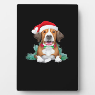 Lustiger Weihnachtsmann-Hund Oversized T-Shirt Fotoplatte