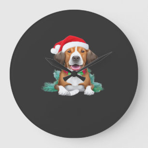 Lustiger Weihnachtsmann-Hund Oversized T-Shirt Große Wanduhr