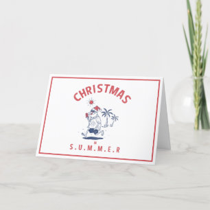 Lustiger Weihnachtsmann im Sommer Weihnachten im J