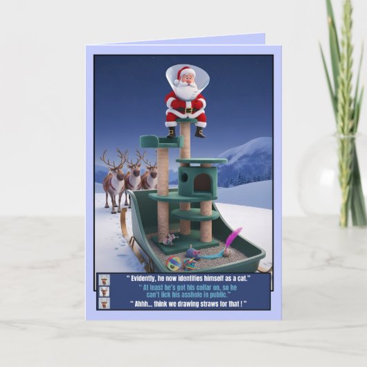 Lustiger Weihnachtsmann Karte (Vorderseite)