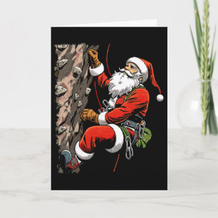 Lustiger Weihnachtsmann Klettert Weihnachten Bould Karte