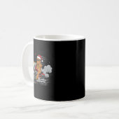 Lustiger Weihnachtsmann Lebkuchen Biker fährt ein Kaffeetasse (Vorderseite Links)