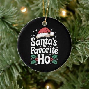 Lustiger Weihnachtsmann Lieblings-Ho-Unartige-Pyja Keramik Ornament