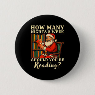 Lustiger Weihnachtsmann liest 67 Meme T-Shirt Weih Button