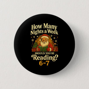 Lustiger Weihnachtsmann liest 67 Meme T-Shirt Weih Button