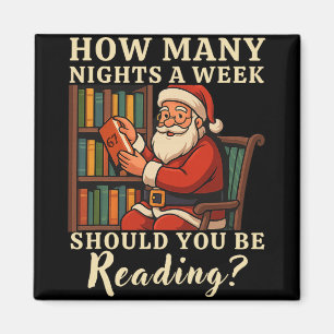 Lustiger Weihnachtsmann liest 67 Meme T-Shirt Weih Magnet
