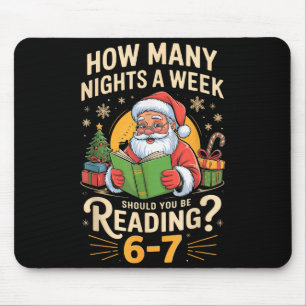 Lustiger Weihnachtsmann liest 67 Meme T-Shirt Weih Mousepad