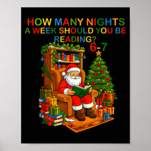 Lustiger Weihnachtsmann liest 67 Meme T-Shirt Weih Poster