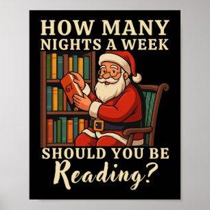 Lustiger Weihnachtsmann liest 67 Meme T-Shirt Weih Poster