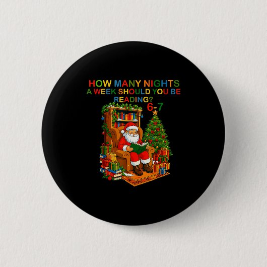 Lustiger Weihnachtsmann liest 67 Meme Tee Weihnach Button (Vorderseite)