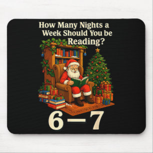 Lustiger Weihnachtsmann liest 67 Meme Tee Weihnach Mousepad