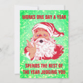Lustiger Weihnachtsmann-Meme Feiertagskarte (Vorderseite)