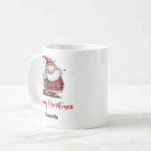Lustiger Weihnachtsmann Minimalistischer Kaffeebec Kaffeetasse (Vorderseite Links)