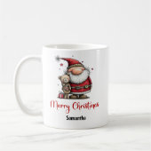 Lustiger Weihnachtsmann Minimalistischer Kaffeebec Kaffeetasse (Links)