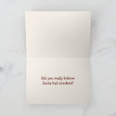 Lustiger Weihnachtsmann mit Pferdefrohen Feiertagskarte (Innenseite)