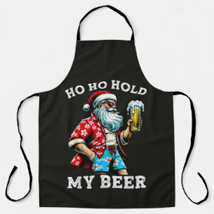 Lustiger Weihnachtsmann mit Sonnenbrille und Bier  Schürze