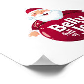 Lustiger Weihnachtsmann mit vollem Wackelpudding-B Poster (Ecke)