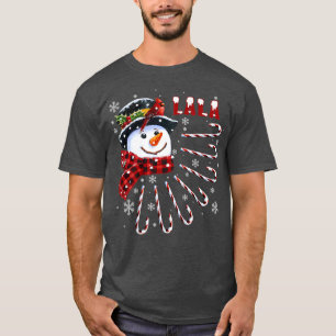 Lustiger Weihnachtsmann mit Zuckerstange für Damen T-Shirt