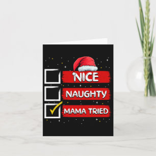 Lustiger Weihnachtsmann Netter Böser Mama Versucht Karte