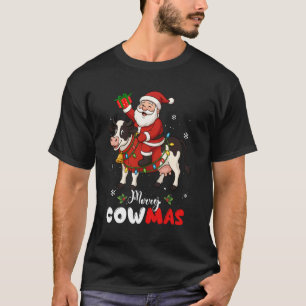 Lustiger Weihnachtsmann Reitet Kuh Geschenke für M T-Shirt