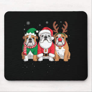 Lustiger Weihnachtsmann Rentier English Bulldog Hu Mousepad