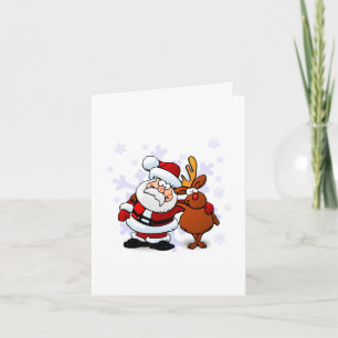 Lustiger Weihnachtsmann & Rentier Rudolf Weihnacht Feiertagskarte