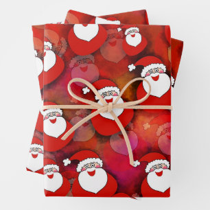 Lustiger Weihnachtsmann Rot Festlich Weihnachten Geschenkpapier Set