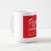 Lustiger Weihnachtsmann rot und grüner Humor Kaffeetasse (Vorderseite Links)